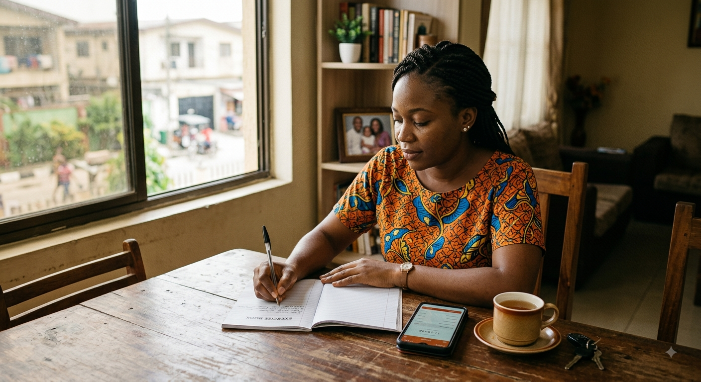 Ngozi Obi at her desk - Money Sense Africa Blog